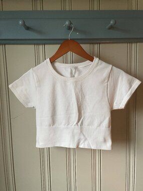 Offline by Aerie White Cropped Seamless Tee Women’s XS Short Sleeve Top